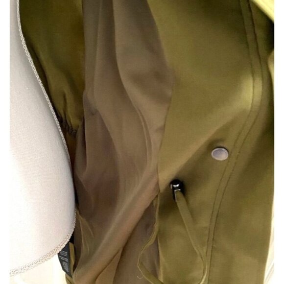 Alice + Olivia Army Green Vest Jacket Cinch Waist Attached Hood Size Medium - Picture 4 of 11